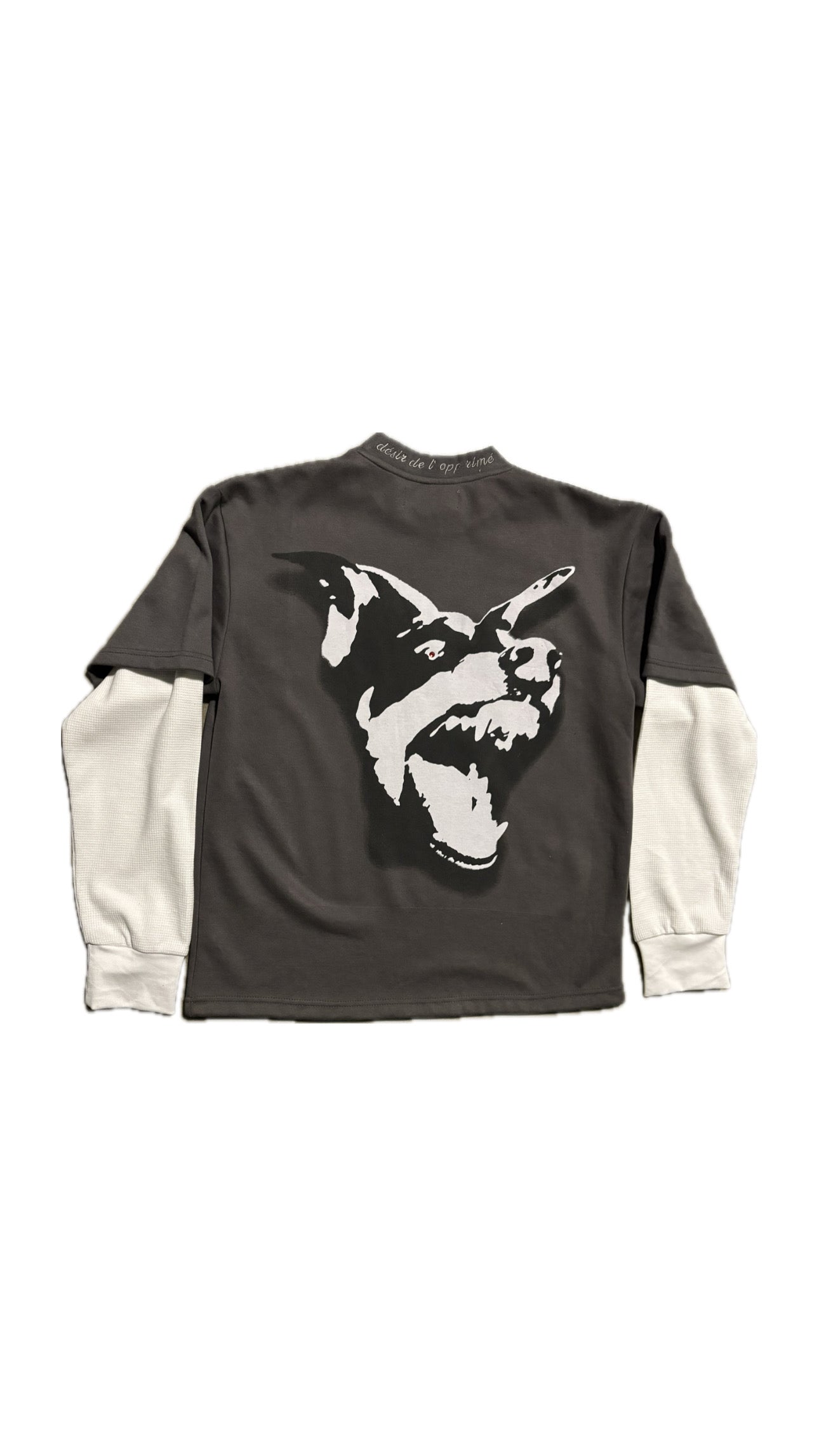 (GREY) BLING DOUBLE LAYER SHIRT