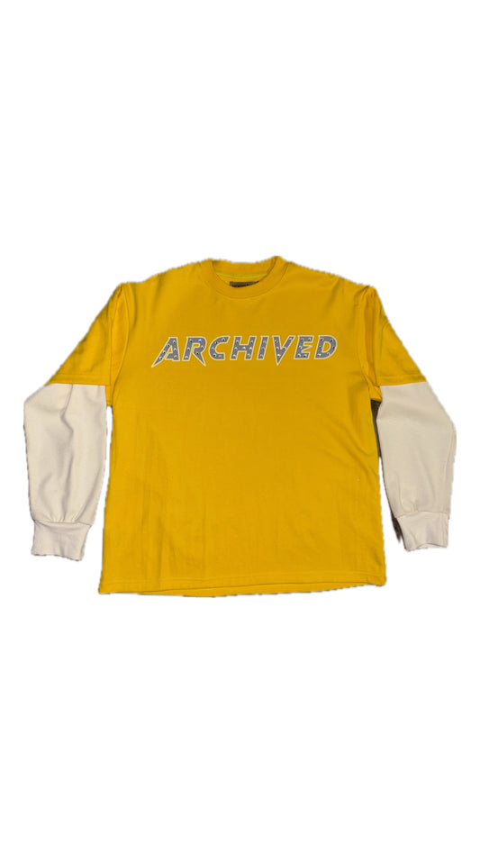 (YELLOW) BLING DOUBLE LAYER SHIRT